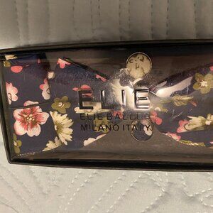 Elie Balleh Little Boys Bow Tie Cuff Link Pocket Square Set Navy Floral NIB